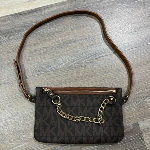 Michael Kors Brown and Gold Chain Wallet